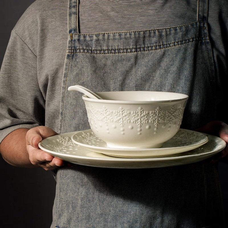 Wareland Plates and Bowls Sets - 16 Pieces Ceramic Dinnerware