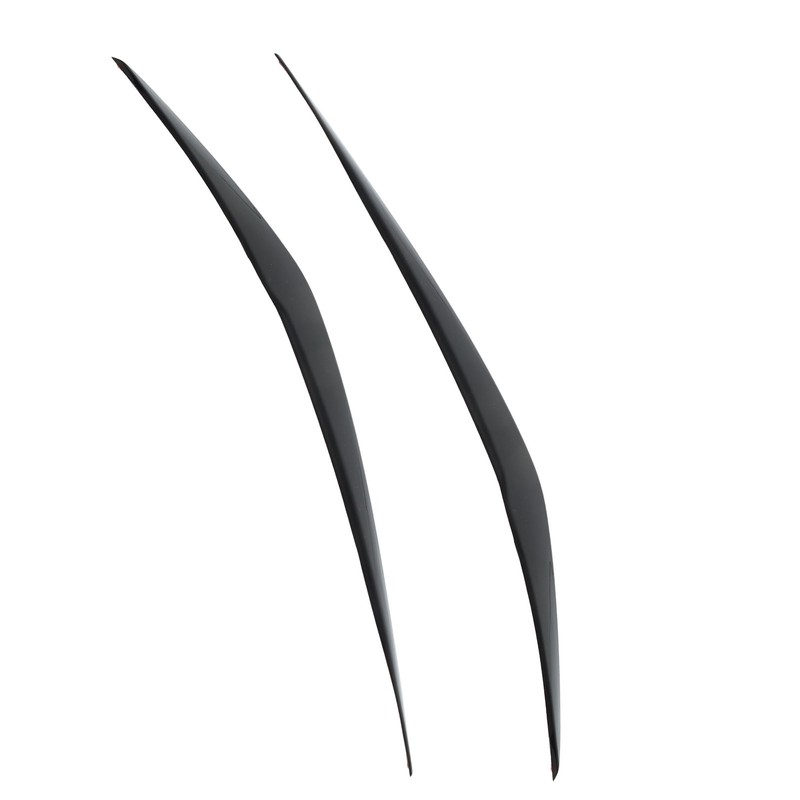 2 Pcs Headlight Eyebrow Glossy Black Trim Left Right Eyelid