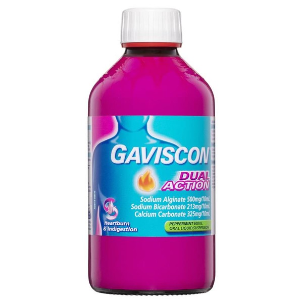 Gaviscon Dual Action Liquid Heartburn and Indigestion Relief Peppermint 600ml