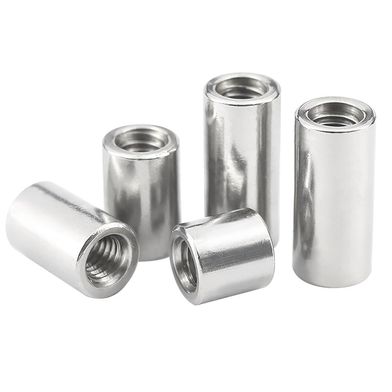 Ctyjia M5x8mm Round Connector Nuts, 6mm Length Female Threaded Rod,