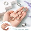 PandaHall 6pcs Grooved Finger Ring Stainless Steel Round Ring 17~22mm