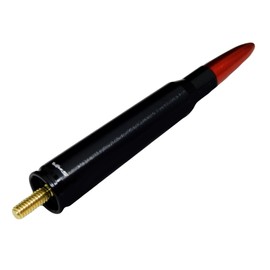 VMS RACING 50 Cal Caliber BLACK RED TIP BULLET ANTENNA in Heavy Gauge Billet Aluminum Short Compatible with FORD RAPTOR F-150 10-21 2010-2021