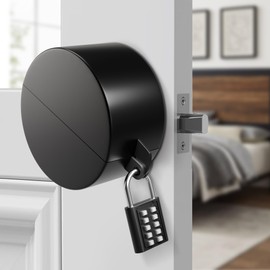 JUGGHOME Door Knob Lockout Device, Door Knob Cover Lock, Child Proof Door Knob Covers with Combination Padlock, Door Handle Lock for Dementia Elderly Safety, Temporary Door Lock (Black)