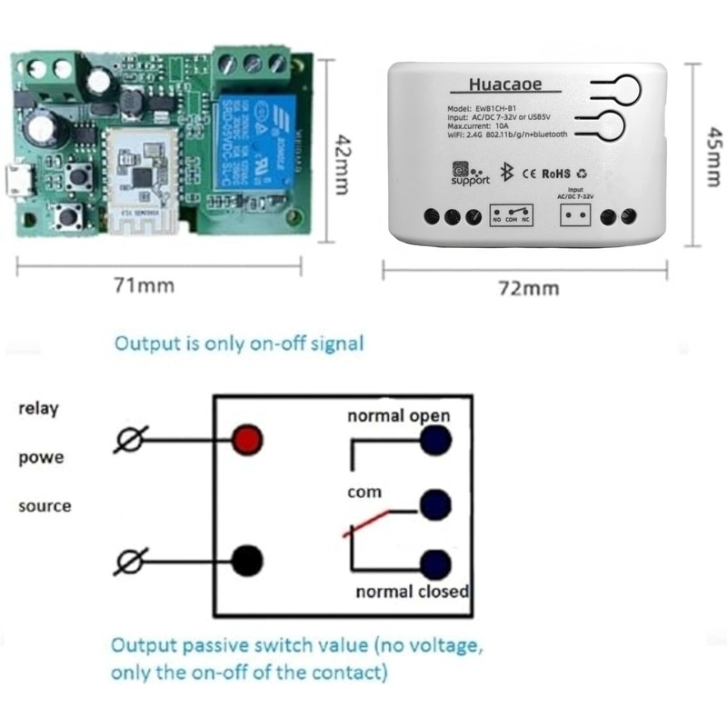EWeLink 1CH 7-32V Smart Switch,Self-Locking Relay Switch,Mobile Phone Remote Control