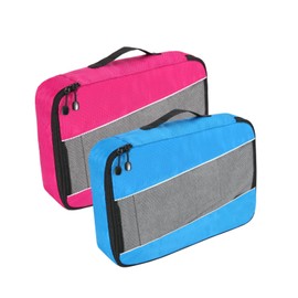 Large Packing Cubes for Travel,SWEDOU 2pcs Travel Packing Cubes for Suitcases Large Mesh Clothes Oragniser Bags for luggage Backpack-BlueRose