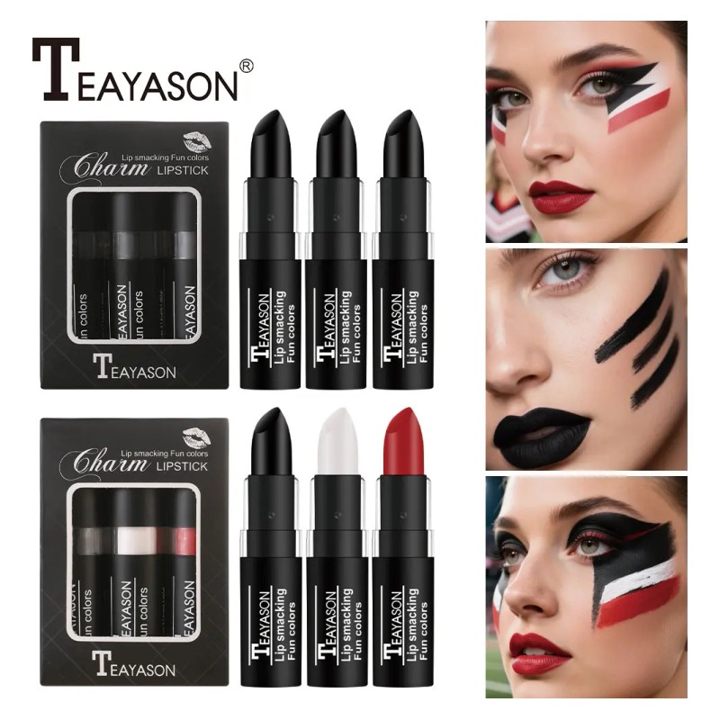 3 Regalos De Lápiz Labial Mate En Negro, Impermeables