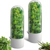 jioko 2 Pack Herb Keeper for Refrigerator, Clear BPA-Free Fresh