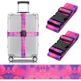 Gutsdoor Colorful 2 Pack Luggage Straps for Suitcases Travel Belt Connector Holds Suitcase Add a Bag Premium Accessories Unique Adjustable Strap
