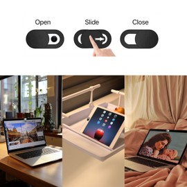 6 Pcs Webcam Cover Slide, Ultra Thin Camera Blocker, Camera Privacy Cover for Laptop, Desktop, Computer PC, Smartphone, Tablets (Black)
