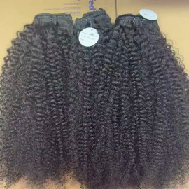 Afro Kinky Curly Hair Extensions with Lace Front Closure Cuticle Aligned Hair Kinky Curly Bundles 40 in Burmese Kinky Curly Hairstyle: Kinky Curly, color: natural color, Stretched Length: 28 inches