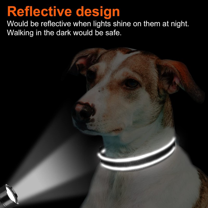 Joytale Dog Collar, Reflective Padded Neoprene Pet Collar, Adjustable Nylon