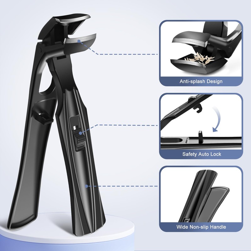 Toenail Clippers for Seniors Thick Toenails, Angled Head Large Toe