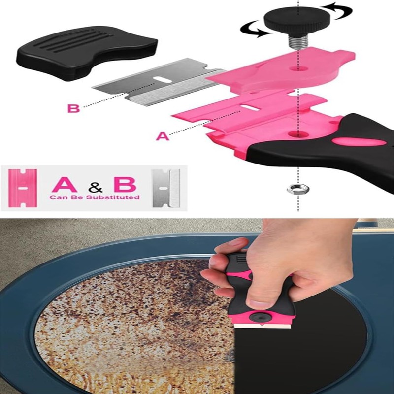 Roczential 2 Pack Double Sided Scraper, Scraper Remover with 20