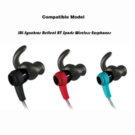 3 Pairs (S/M/L) Replacement Silicone Earbuds Ear Tips Eargel Isolation Eartips Compatible with JBL Synchros Reflect BT Sports in-Ear Earphones (Black)