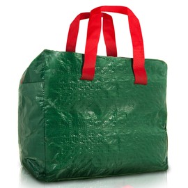 Fineway Christmas Tree Decoration Lights Zip Up Sack Storage Bag Organiser– Heavy Duty – With Carrying Handles – Stores Ribbon Baubles Tinsel Wreath Stocking Lights Bow Tags Tidy (Decoration Bag)