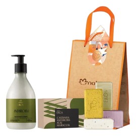 Kit Natura Ekos - Crema Andiroba, Jabones Cremosos Y Bolsa