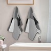 MATEKULI Black White Grey Hand Towels for Bathroom 2 Pack,Microfiber