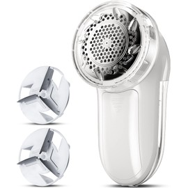 Bymore Fabric Shaver, Lint Remover, Lint Shaver Defuzzer Sweater Shaver for Clothes and Furniture with AC Adapter Pill Fuzz Remover-White