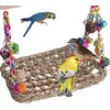 LimCryspp Seagrass Woven Bird Hammocks with Wooden Stands, Tiger Skin/Phoenix/Cone