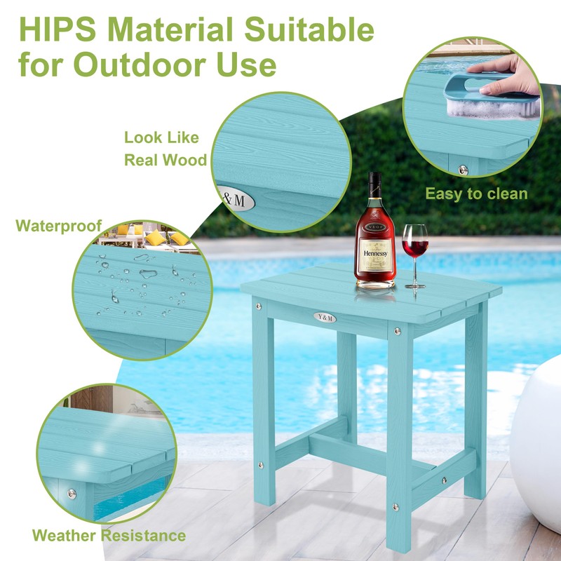 Y&M Outdoor Side Table, HIPS Adirondack Small Single Table, Waterproof