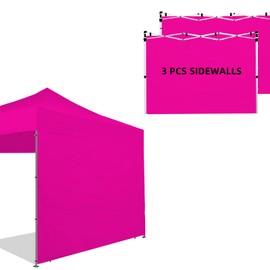 Joramoy Canopy Tent Sidewalls for 10×10 Pop Up Canopy, 3 Pack Instant Canopy Sunwall, Waterproof and UV Protection Canopy Shade Wall, Straight Leg Canopy Sidewalls 3 PCS Only(Pink)