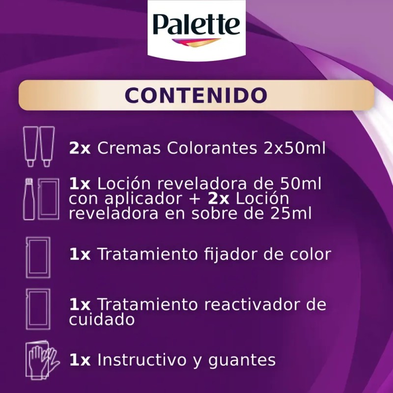 Pack x2 Kits Tinte Para El Cabello Palette 1-0 Negro
