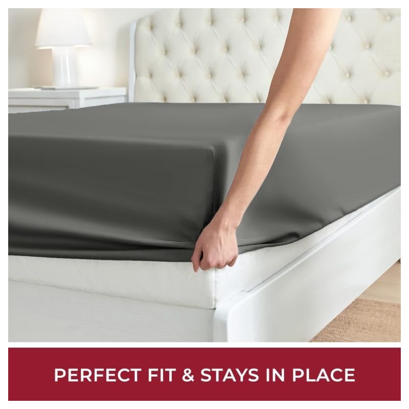Prime Linens Extra Deep 30Cm Plain Fitted Sheet, Elastic Pocket