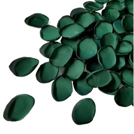 DJBM Silk Rose Petals 200PCS Flower Girl Scatter Petals for Wedding Flower Decoration Dark Green