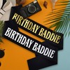 PANBINN Birthday Baddie' Birthday Sash, Gold Foil Black Satin Birthday