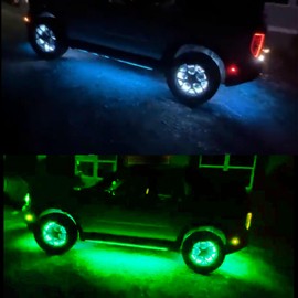 15.5" RGBW Wheel Rim Light,288 LEDs Multi-Color and Super Bright Pure White Tair Wheel Light Kits with RF&APP Control for Car ATV SUV Truck