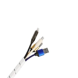 TPFNet Premium spiral cable Sleeve/cable bundle sleeve 6-60 mm diameter, white, 10 M, spiral sleeve for bundling cables for PC, TV, HIFI-systems etc.