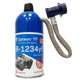 Opteon R1234yf Refrigerant for MVAC Use in a 12-Ounce Self-Sealing Container with Hose -1 Pack