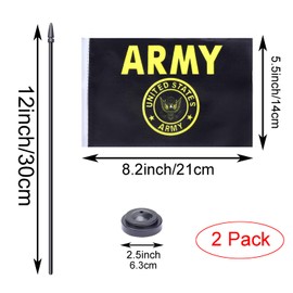 WXTWK 2 Pack Army Rainbow Table flag with black base (golden crown)