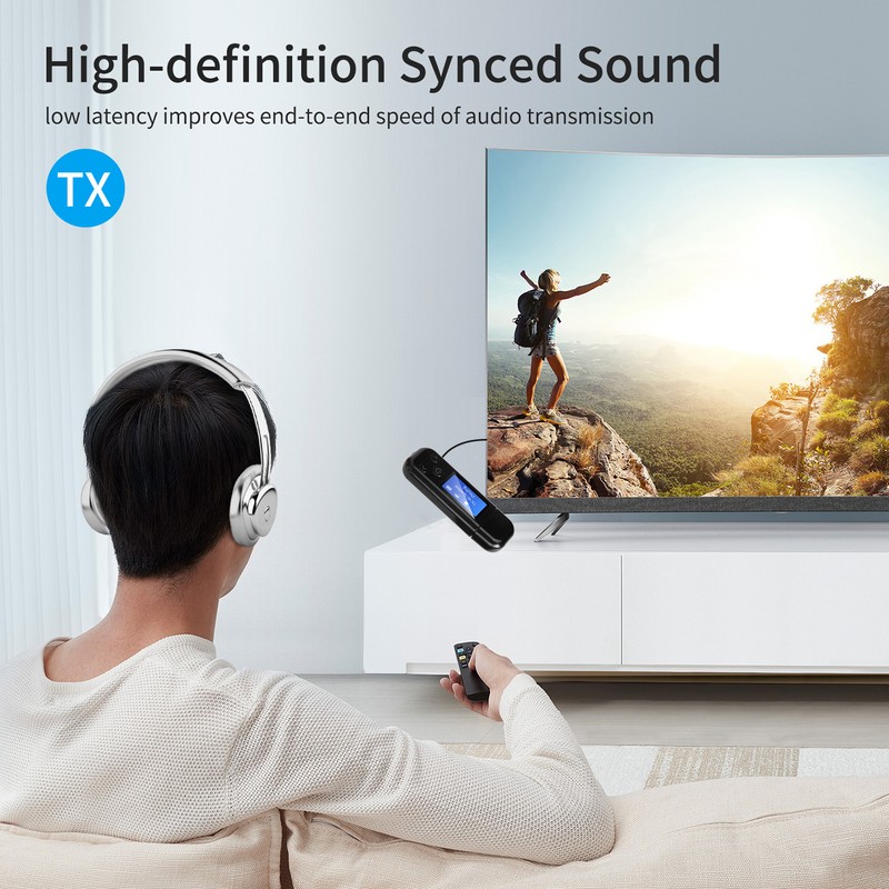 USB Bluetooth 5.0 Adapter Bluetooth Audio Receiver Transmitter with LCD