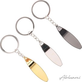 [ALOHAMONI] Metal Surfboard Keychain Keychain Metal Bottle Opener Hawaiian Miscellaneous Goods Hawaii Ocean Beach Vintage Retro Cafe California West Coast Resort HAWAII, Silver