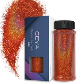 Ceya Holographic Ultra Fine Glitter, 3.5 oz/100 g, Laser Bronze Glitter 0.2 mm for Slime, Epoxy Resin Craft Cups, Jewellery, Nail Art, Festival, Make-Up, Painters
