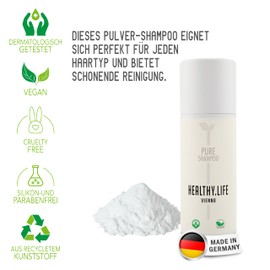 HLV - Pulver Shampoo - Schaumshampoo für alle Haartypen - Mild reinigend mit Kornblumen Extrakt, Vegan, derma getestet, Wasserfrei, ohne Konservierungsstoffe, entzündungshemmend & antibakteriell (40g)