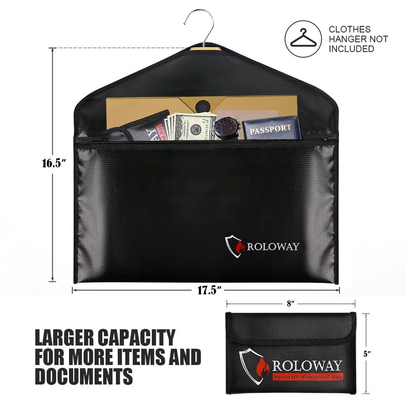 ROLOWAY Hanger Diversion Safe with Small Fireproof Bag - Hidden