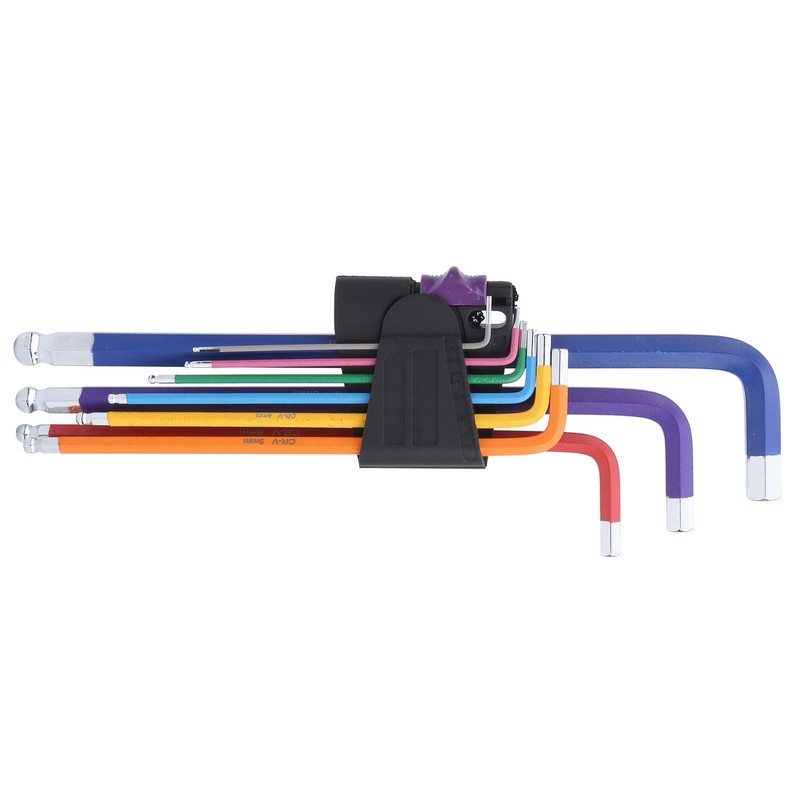 9Pcs Hex Wrench Set Steel Ball Head Colorful Extension L