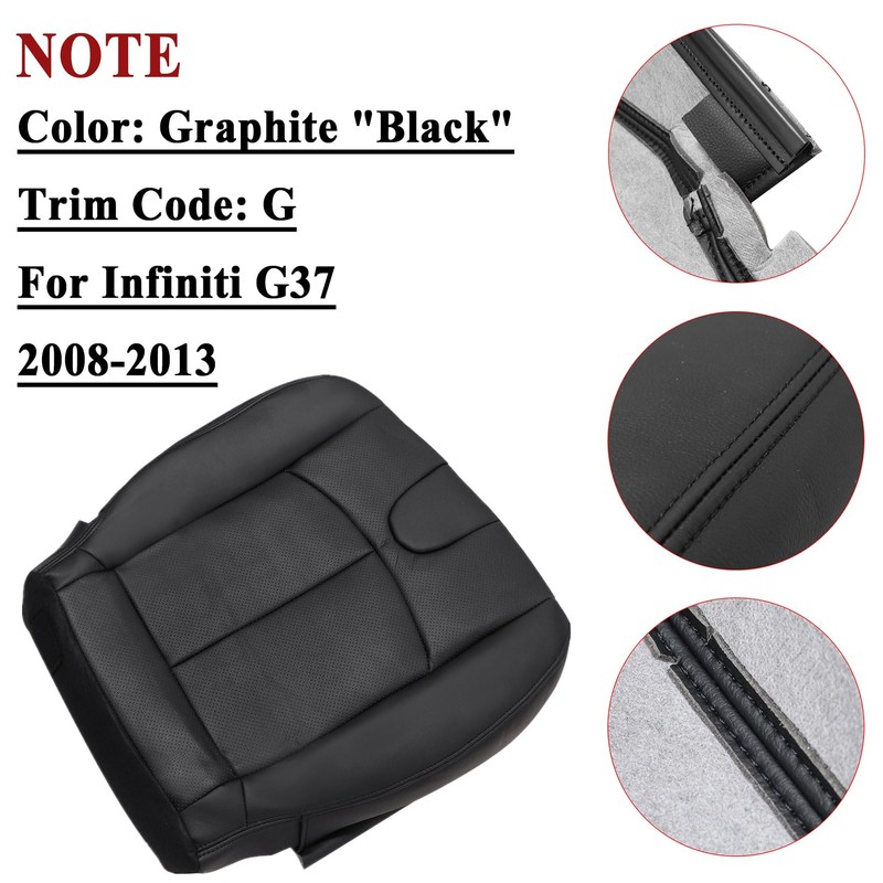 NLQR Front Driver Side Bottom Replacement Seat Cover Graphite Black