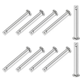 M METERXITY 10-Pack Single Hole Clevis Pins, M5 x 40mm 304 Stainless Steel Flat Head Clevis Pins for Mechanical Linkage/Fixed Parts/Ship Rigging, Link Hinge Pin Reusable
