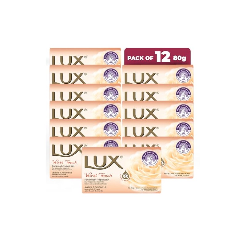 Lux Velvet Touch Soap Bars 80g x 12
