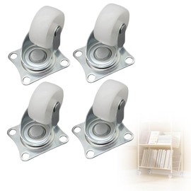 4 PCS Swivel Castor Wheels, Heavy Duty Moving Furniture Wheels Small Trolley Wheels Load 40KG Silent Swivel Caster Safety Brake Caster Wheels Set for Cabinets Workbenches DIY Moving Objects (Black)