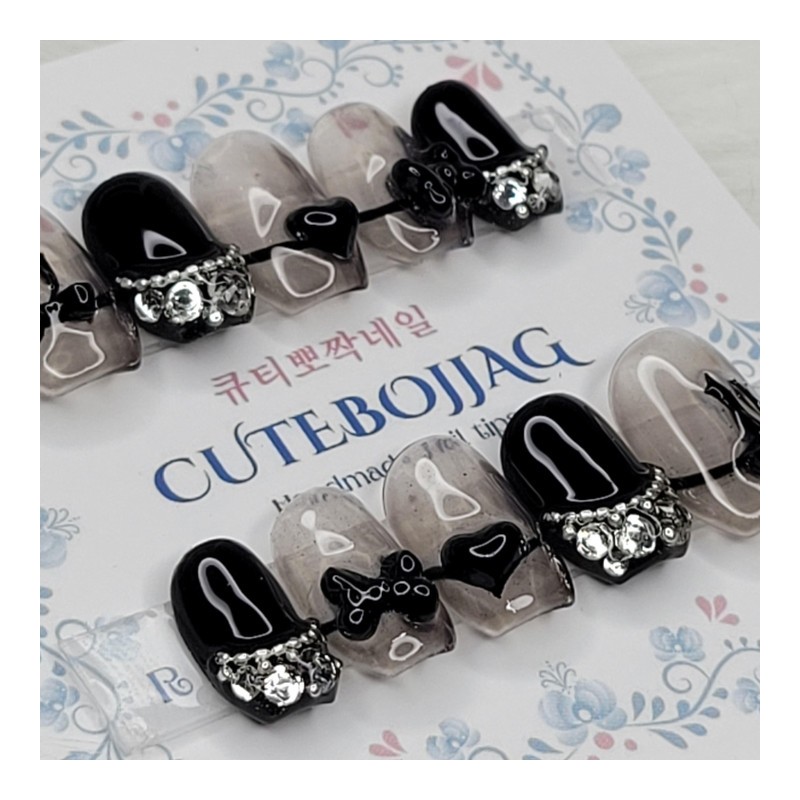Sexy&Cutie Hanbang Handmade Nail Tips - Almond S / 섹시&큐티한방울