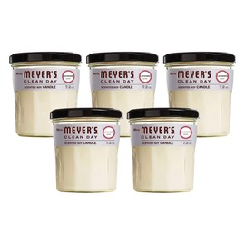 Mrs. Meyer's Scented Soy Aromatherapy Candle, 35 Hour Burn Time, Made with Soy Wax, Lavender, 7.2 Ounce (Pack of 5)
