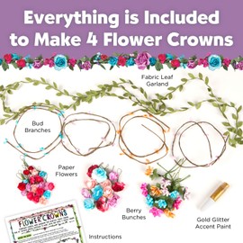 Creativity for Kids F901130 West Design Junior Selection Flower Crowns Creativity Large Kit for Kids, Multi-Color