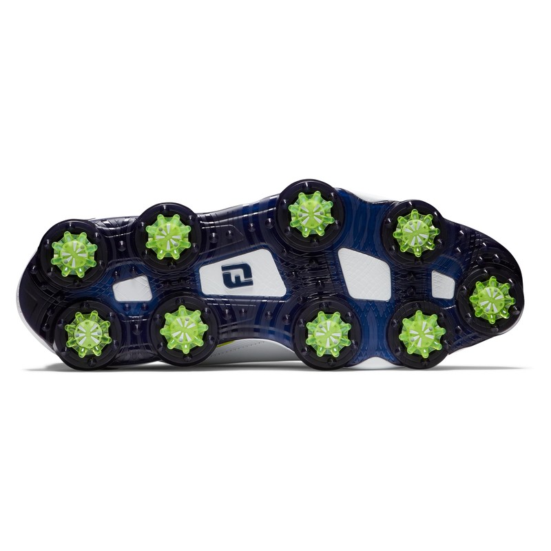 FootJoy Men's Tour Alpha Golf Shoe, White/Navy/Lime, 9