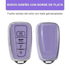 OFFCURVE Funda Llave, Funda de Silicona para Llave de Coche de 4 Botones, Accesorios para Coche para Toyota Camry RAV4, Highlander Corolla Avalon C-HR