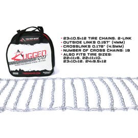 The ROP Shop | Pair of 2 Link Tire Chains 23x10.5x12 for Snow Blowers, Lawn & Garden Tractors, Mowers & Riders, UTV, ATV, 4-Wheelers, Utility Vehicles