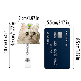 2 Pcs Nurse Badge Reel, Cute Retractable Badge Reel Holder, Funny Badge Holder Clip for Nursing Student RN LPN LVN CNA MA Office & Medical Workers Doctor Teacher Name ID Tag Accessories (White Cat)